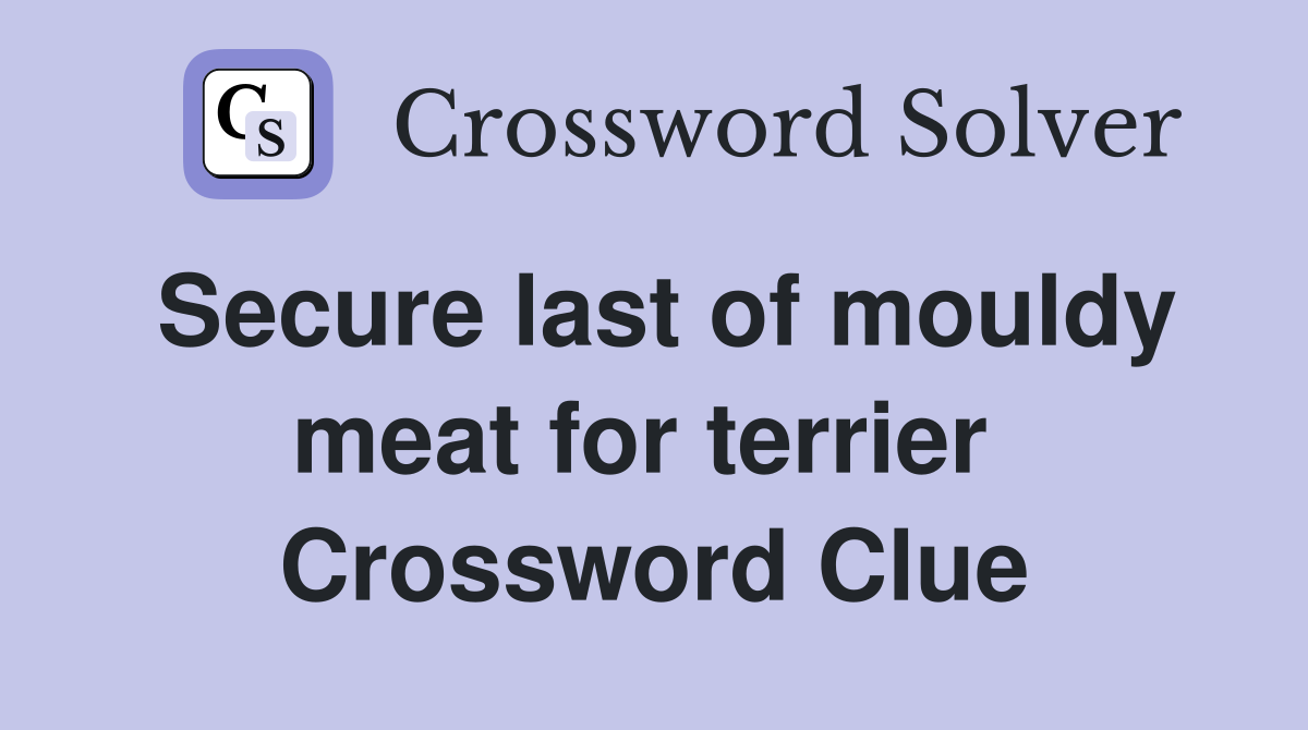 Secure last of mouldy meat for terrier  Crossword Clue