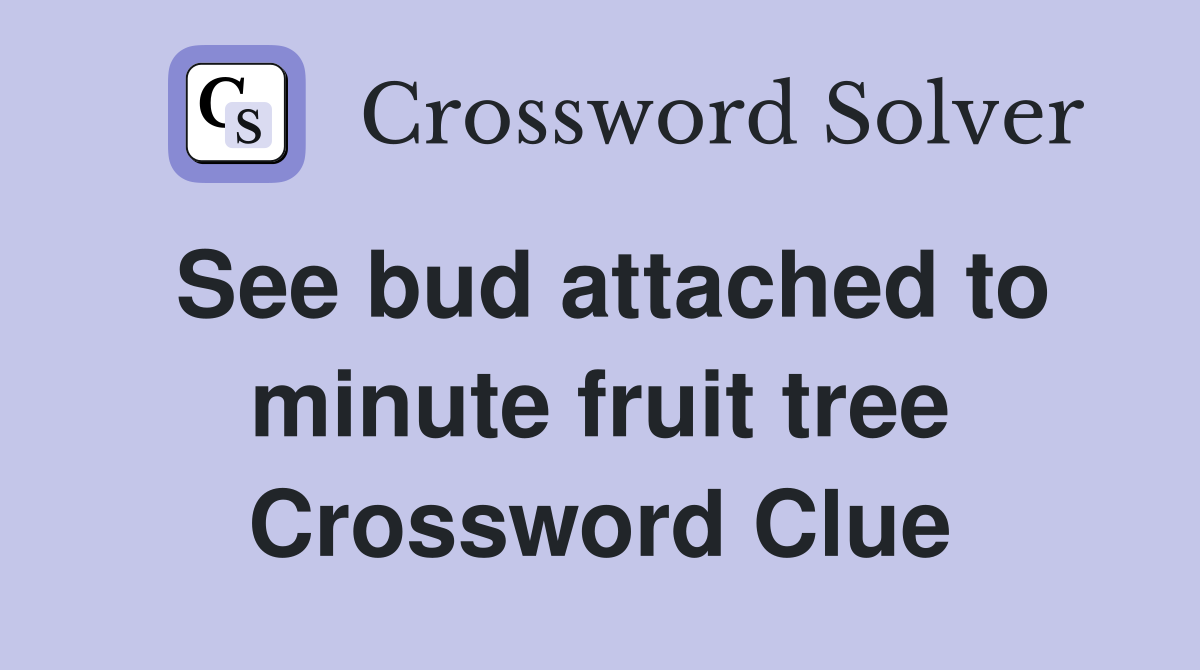 See bud attached to minute fruit tree Crossword Clue