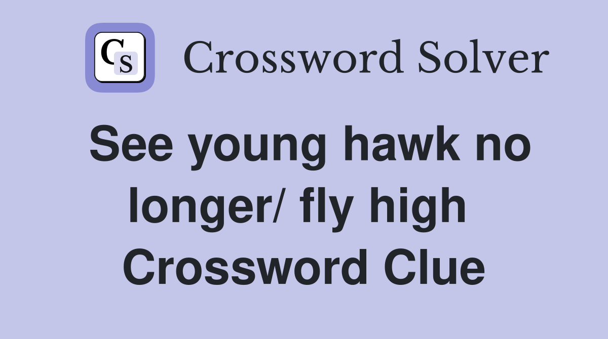 See young hawk no longer/ fly high  Crossword Clue