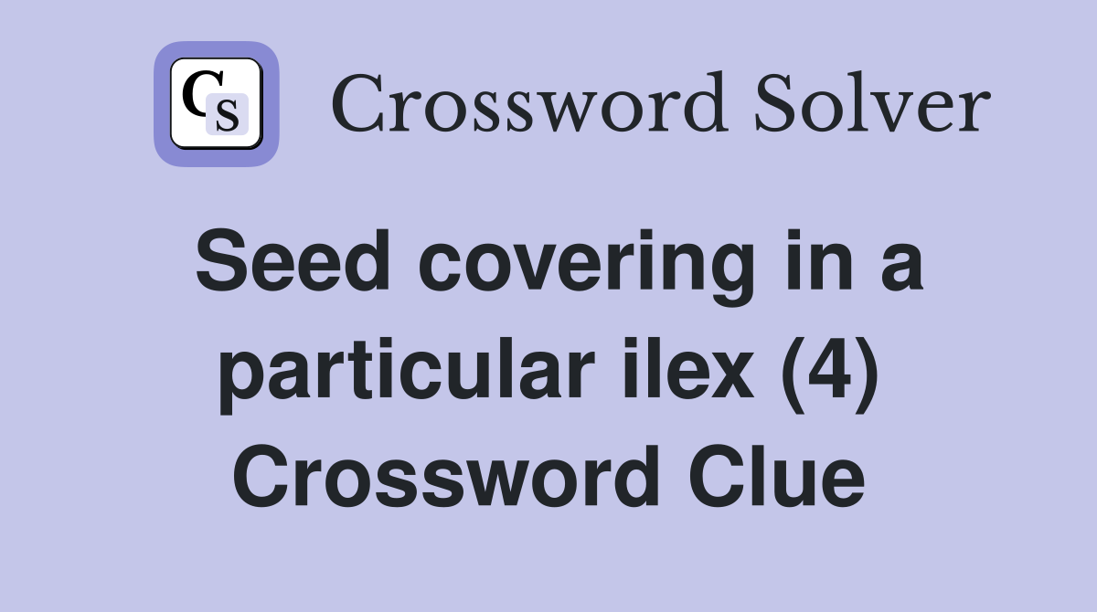 Seed covering in a particular ilex (4) Crossword Clue