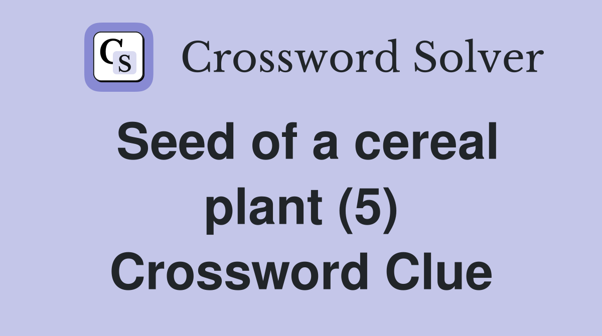 Seed of a cereal plant (5) Crossword Clue