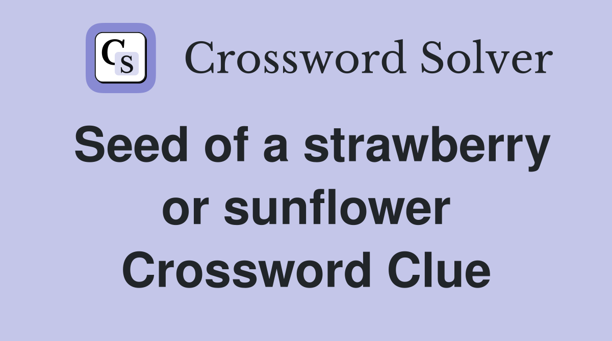 Seed of a strawberry or sunflower Crossword Clue