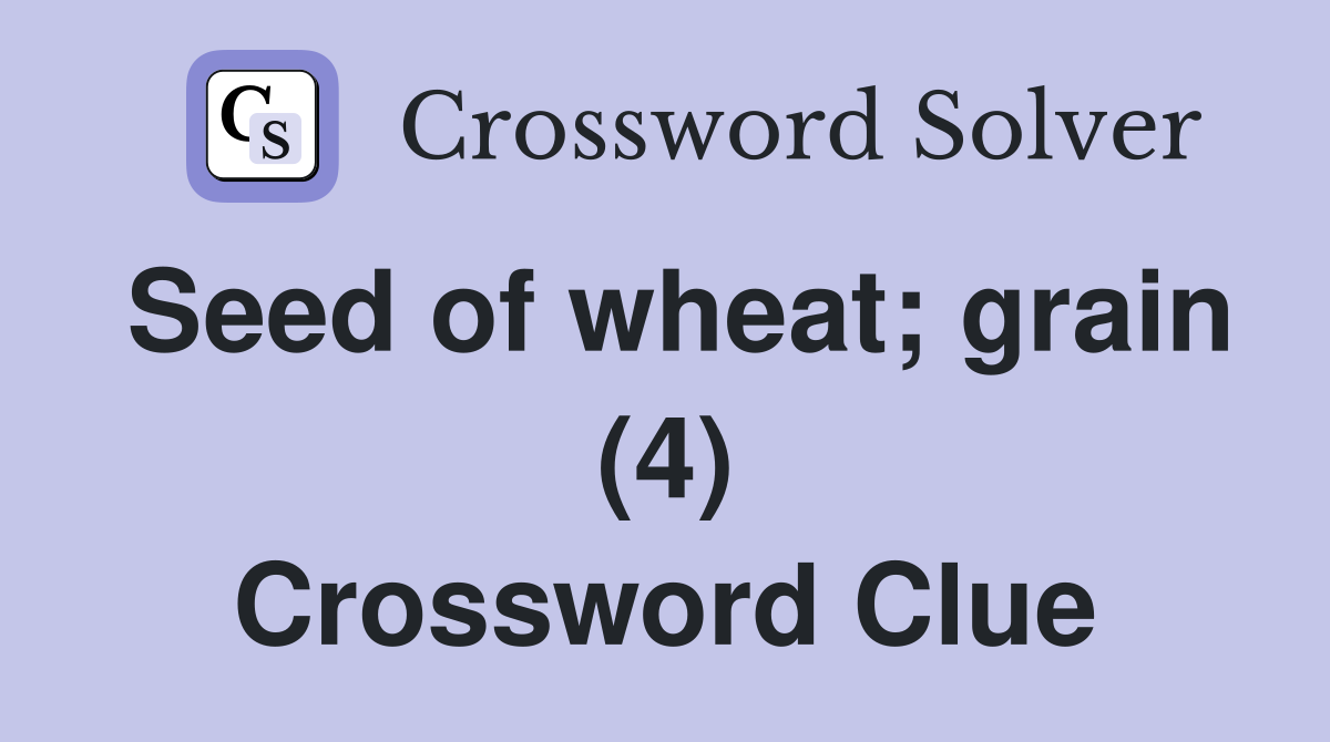 Seed of wheat; grain (4) Crossword Clue