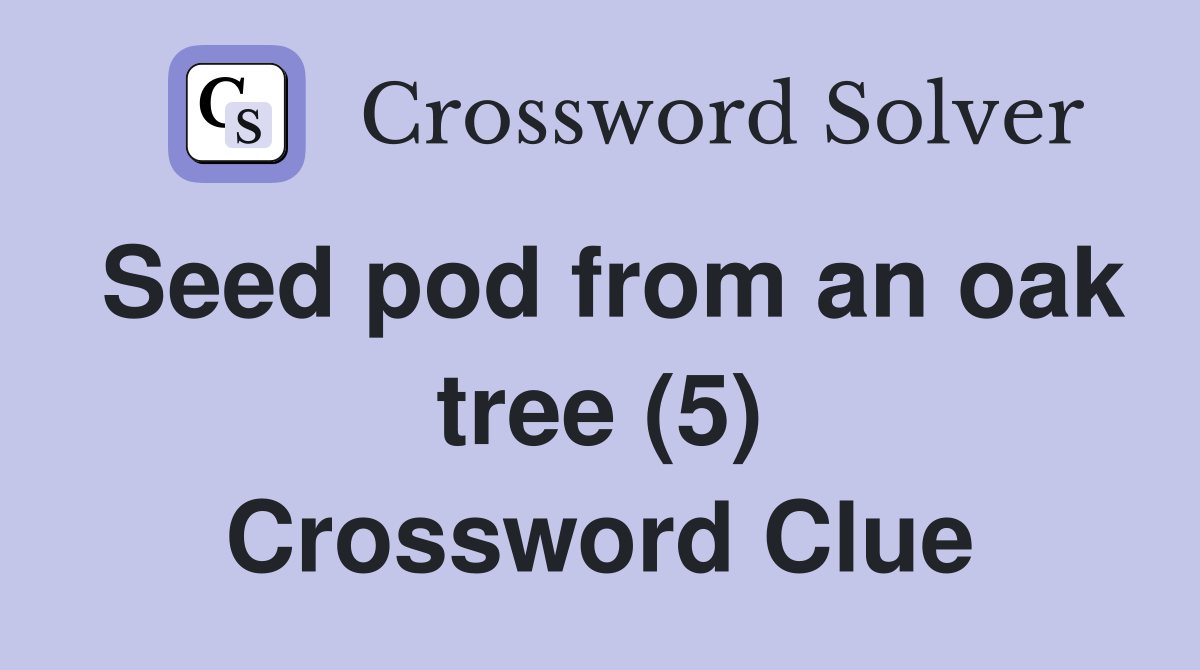 Seed pod from an oak tree (5) Crossword Clue