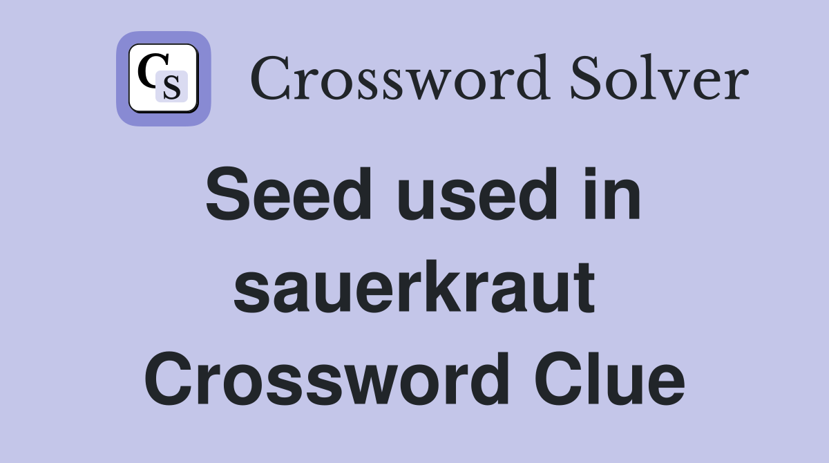 Seed used in sauerkraut Crossword Clue