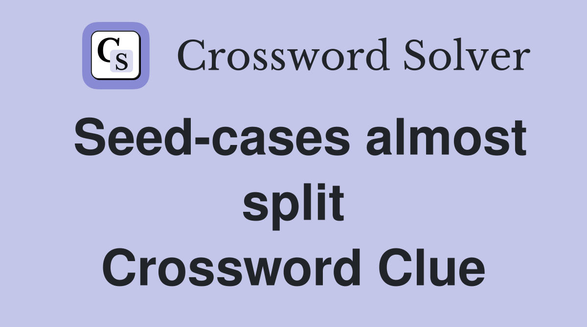 Seed-cases almost split Crossword Clue