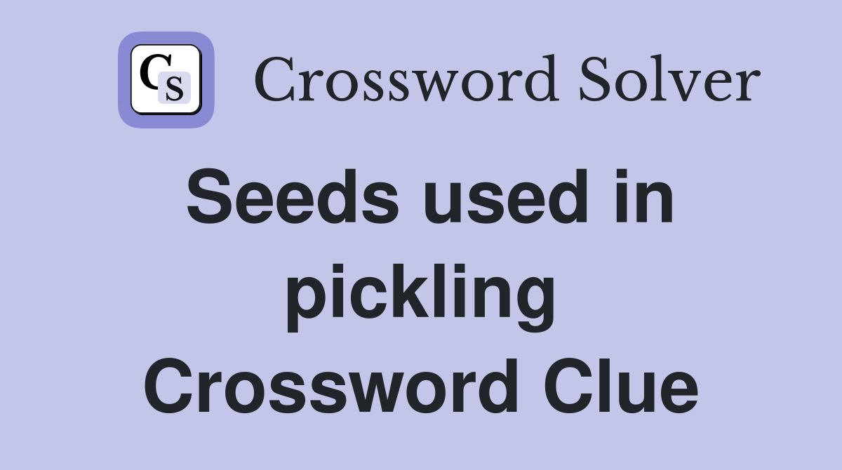 Seeds used in pickling Crossword Clue