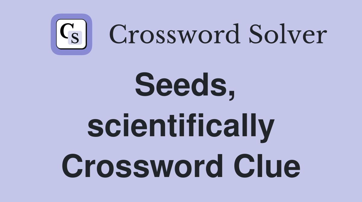 Seeds, scientifically Crossword Clue