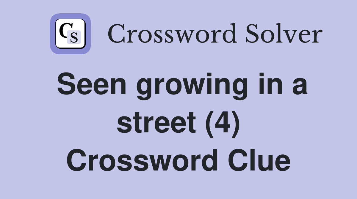 Seen growing in a street (4) Crossword Clue