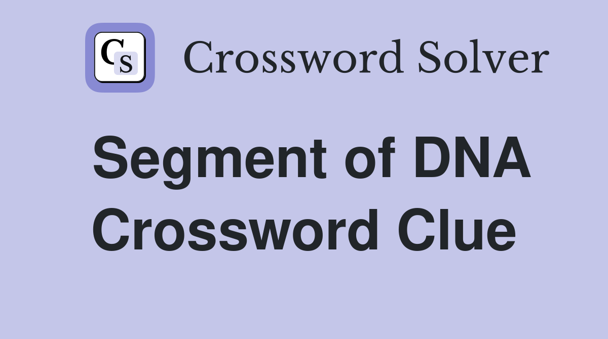 Segment of DNA Crossword Clue