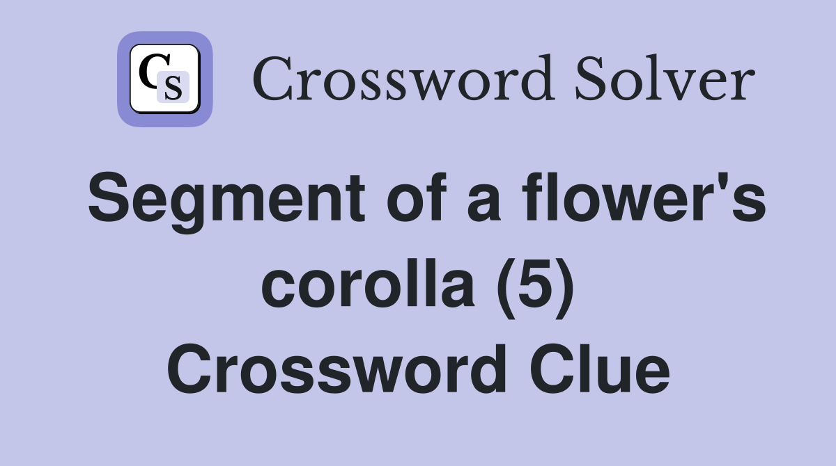 Segment of a flower's corolla (5) Crossword Clue