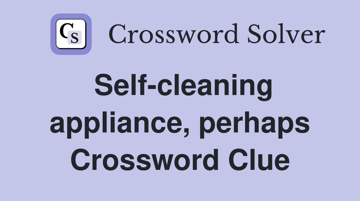 Self-cleaning appliance, perhaps Crossword Clue