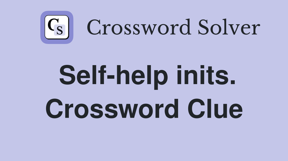 Self-help inits. Crossword Clue
