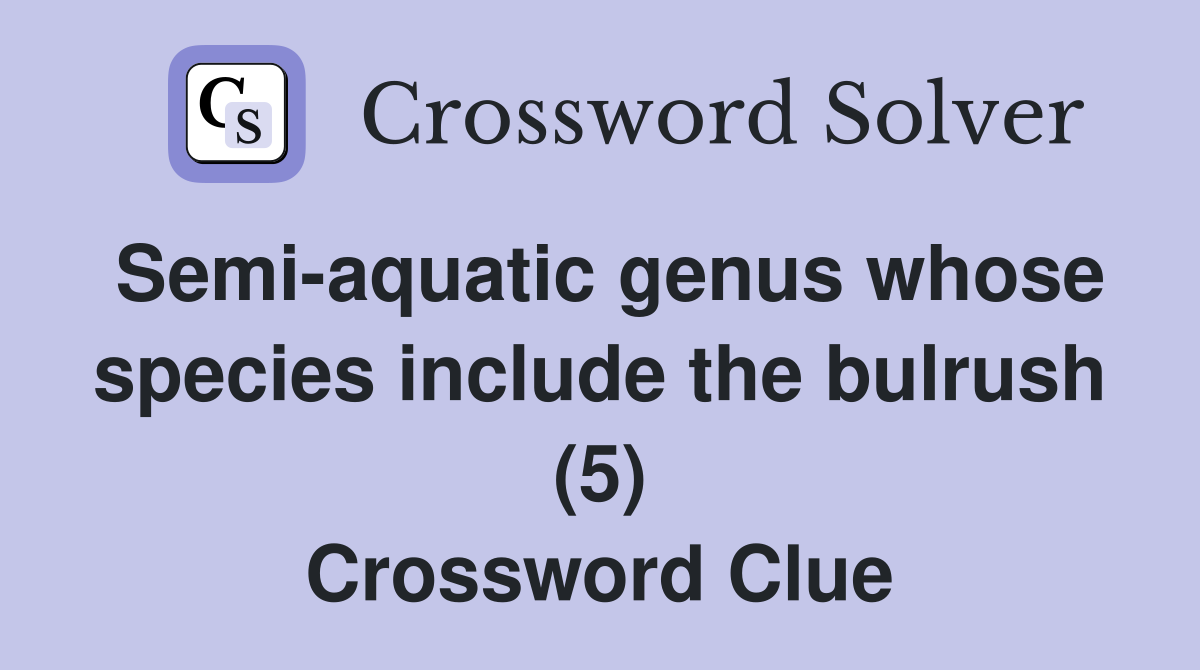 Semi-aquatic genus whose species include the bulrush (5) Crossword Clue