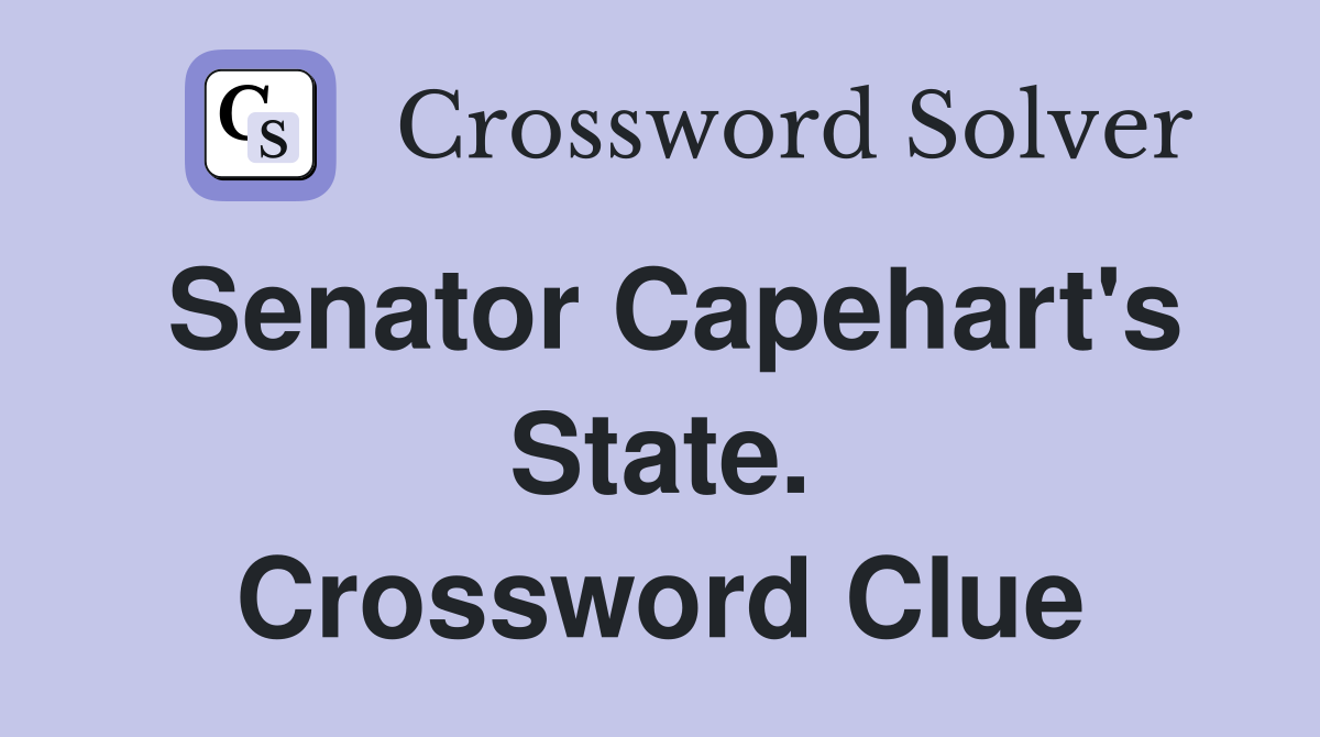 Senator Capehart's State. Crossword Clue