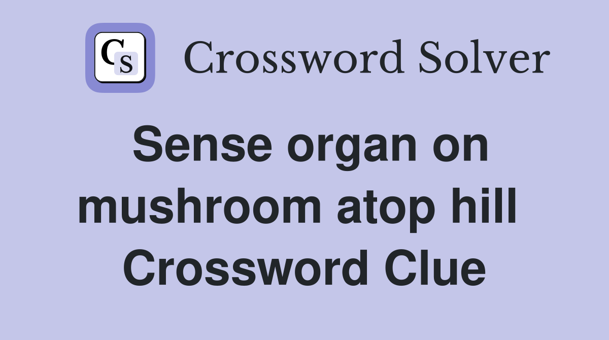Sense organ on mushroom atop hill  Crossword Clue
