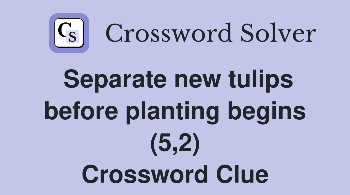 Separate new tulips before planting begins (5,2) Crossword Clue