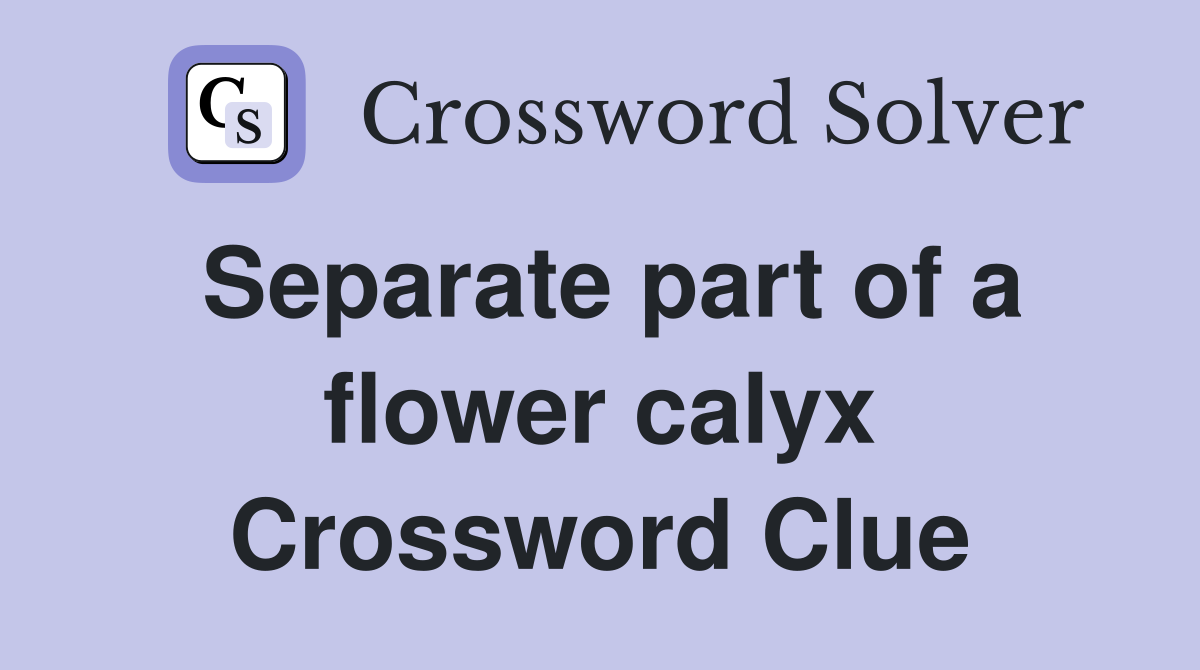 Separate part of a flower calyx Crossword Clue