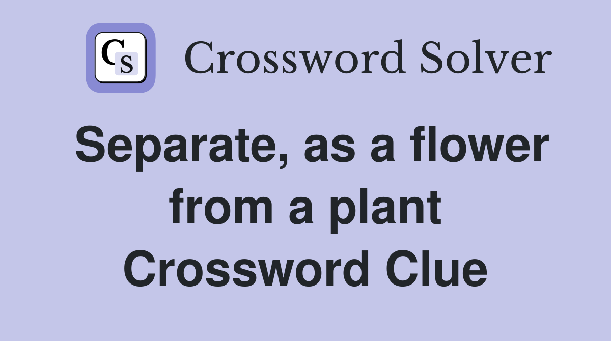 Separate, as a flower from a plant Crossword Clue