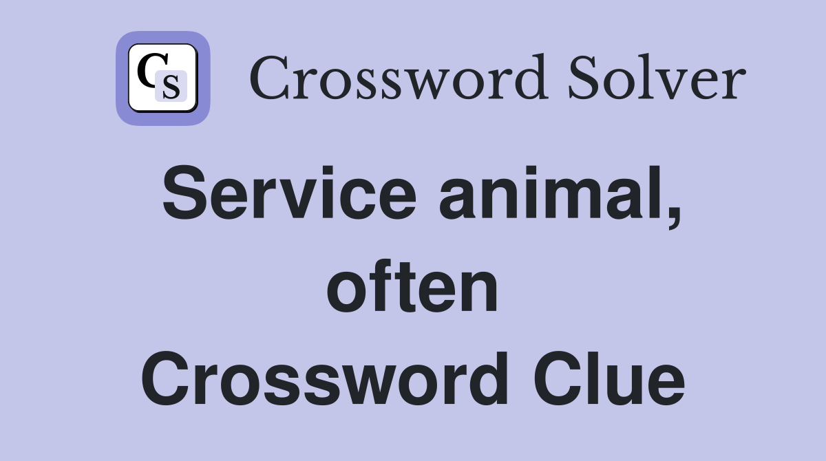 Service animal, often Crossword Clue