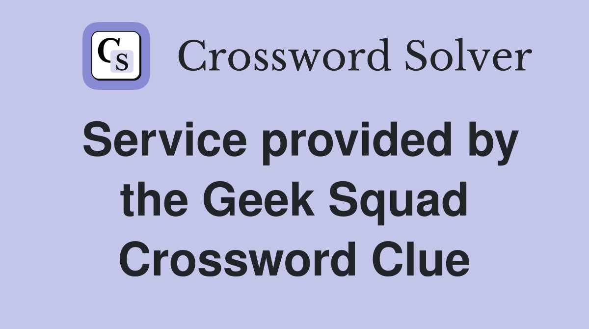 Service provided by the Geek Squad Crossword Clue