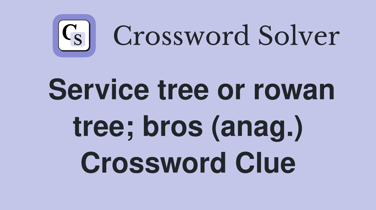 Service tree or rowan tree; bros (anag.) Crossword Clue