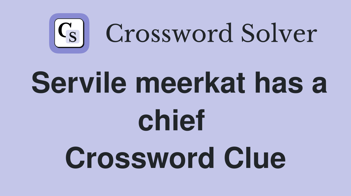 Servile meerkat has a chief  Crossword Clue