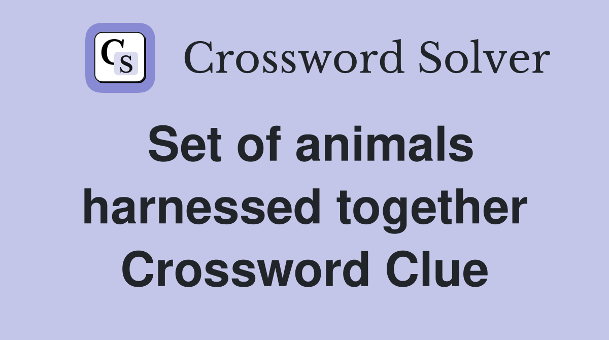 Set of animals harnessed together Crossword Clue