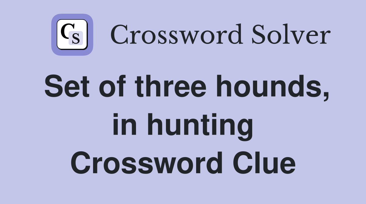 Set of three hounds, in hunting Crossword Clue