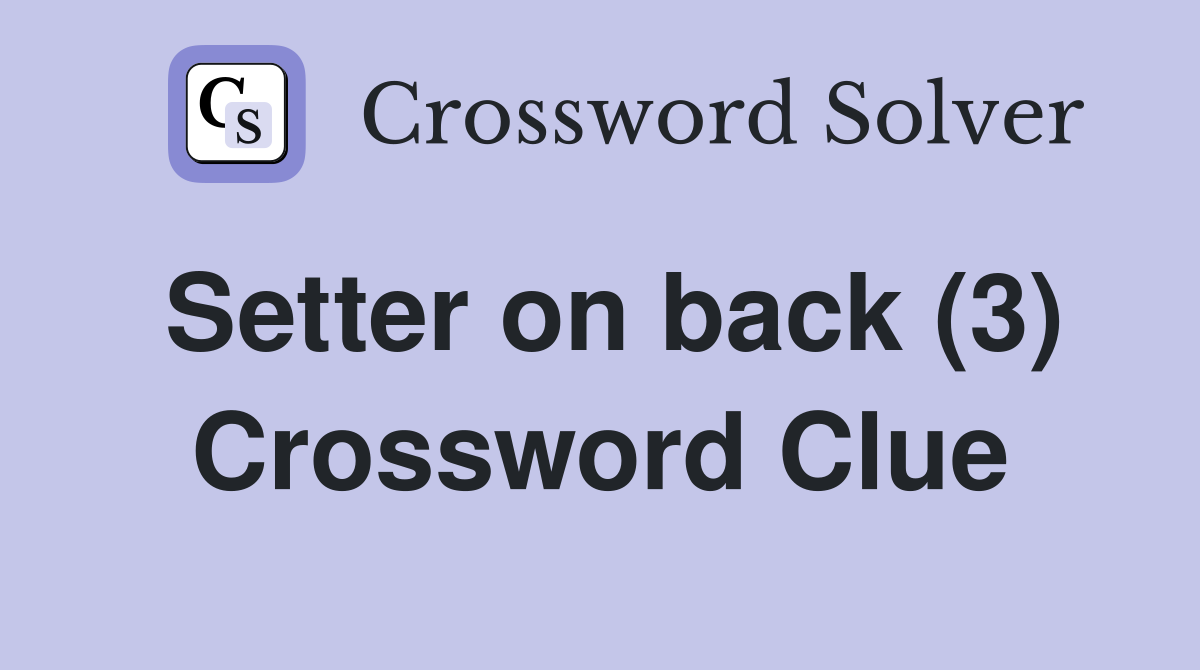 Setter on back (3) Crossword Clue