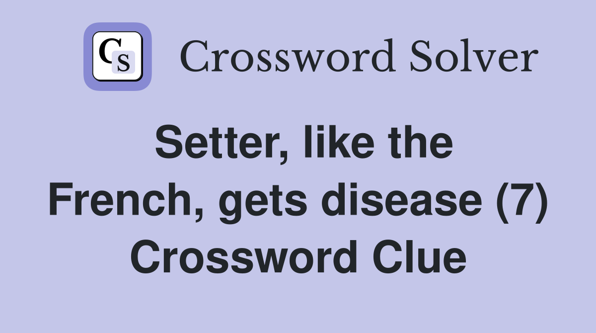 Setter, like the French, gets disease (7) Crossword Clue