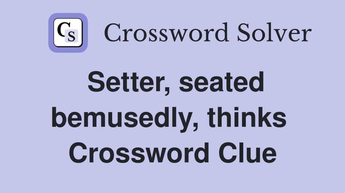 Setter, seated bemusedly, thinks  Crossword Clue