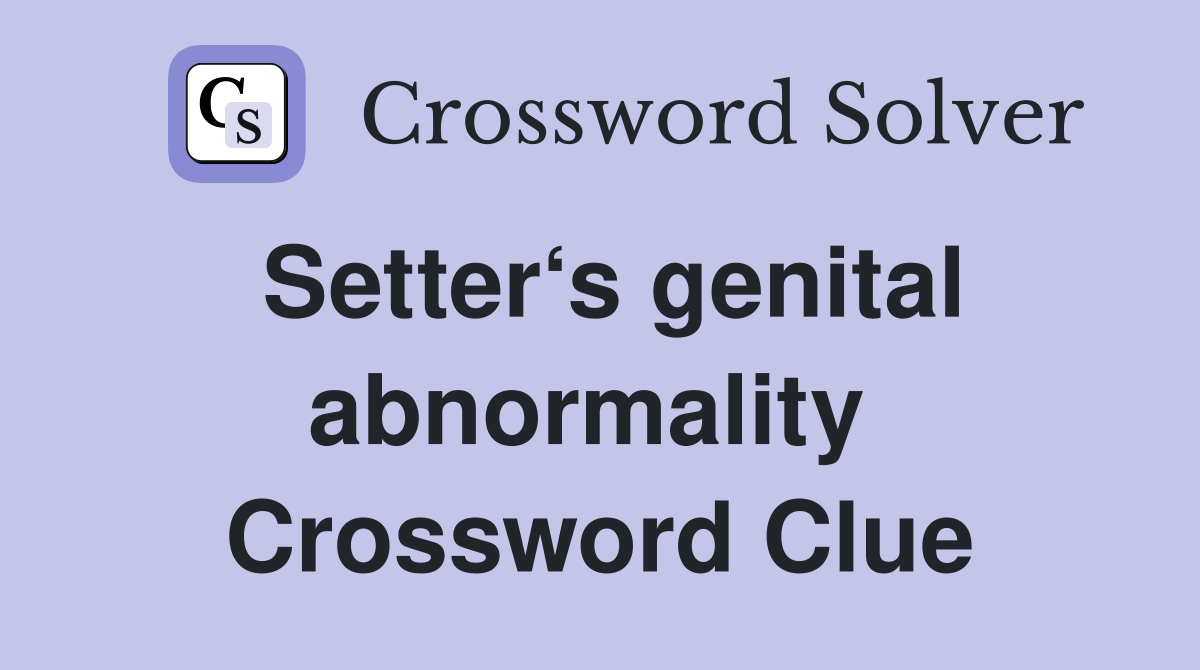 Setter‘s genital abnormality  Crossword Clue