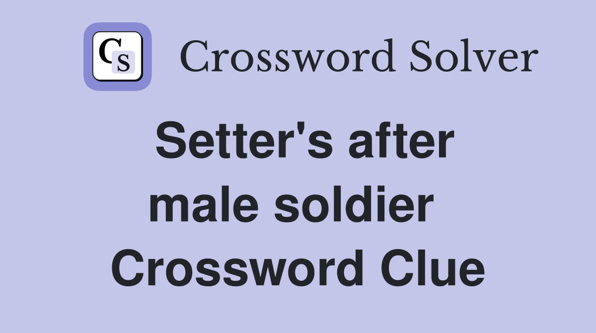 Setter's after male soldier  Crossword Clue