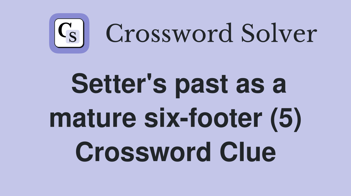 Setter's past as a mature six-footer (5) Crossword Clue