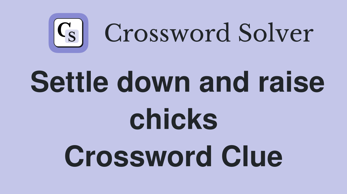 Settle down and raise chicks Crossword Clue