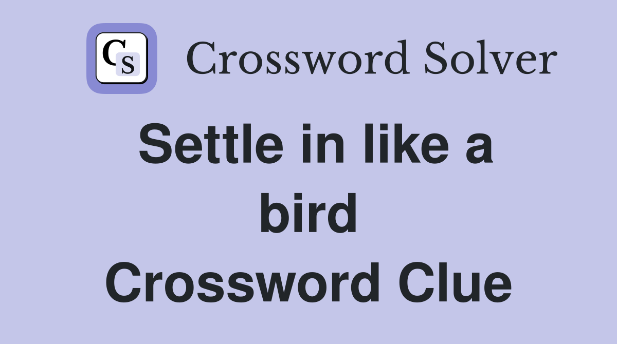 Settle in like a bird Crossword Clue