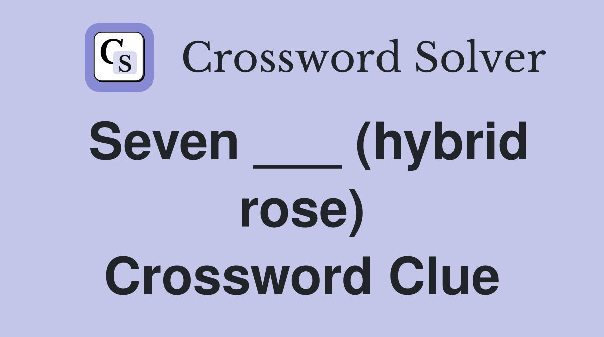 Seven ___ (hybrid rose) Crossword Clue