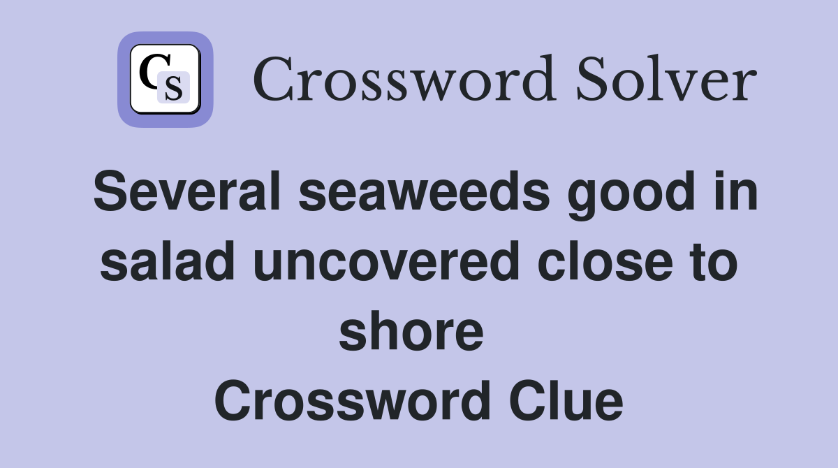 Several seaweeds good in salad uncovered close to shore  Crossword Clue