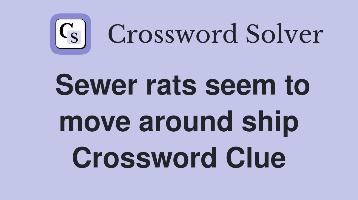 Sewer rats seem to move around ship Crossword Clue