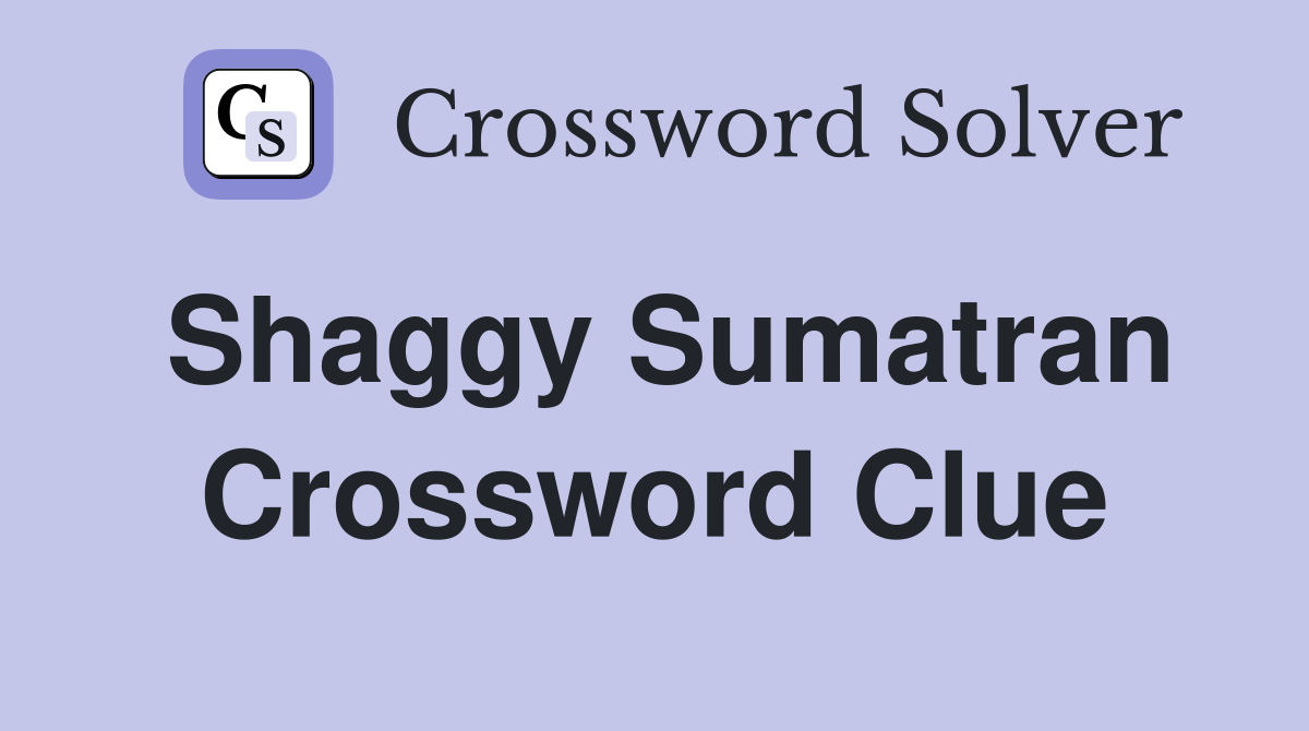 Shaggy Sumatran Crossword Clue