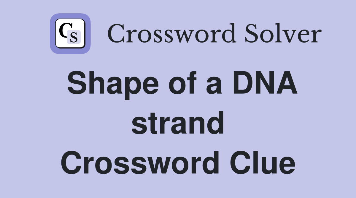 Shape of a DNA strand Crossword Clue