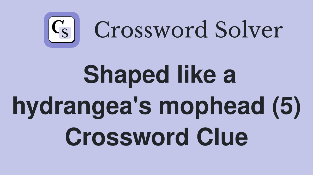 Shaped like a hydrangea's mophead (5) Crossword Clue