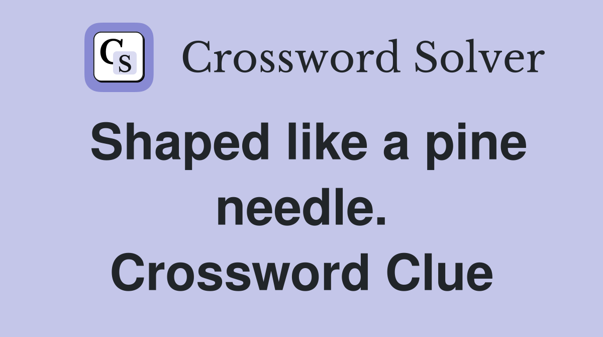 Shaped like a pine needle. Crossword Clue