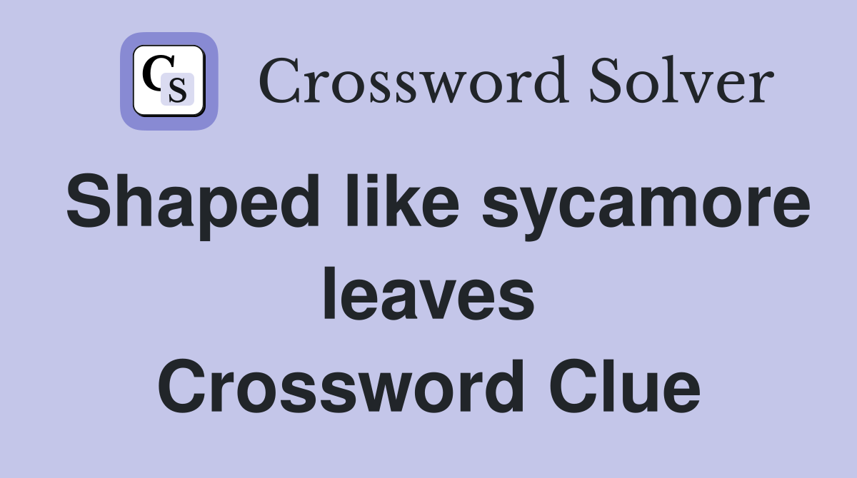 Shaped like sycamore leaves Crossword Clue