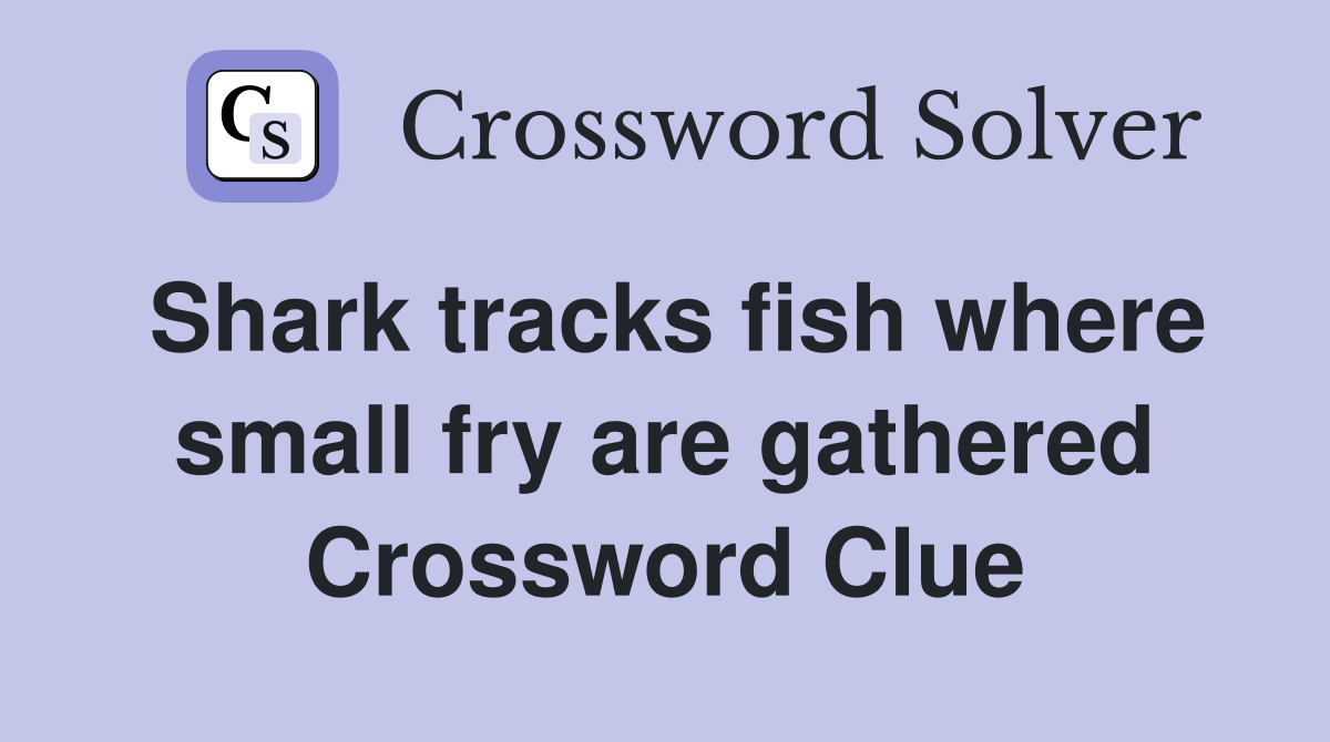 Shark tracks fish where small fry are gathered Crossword Clue