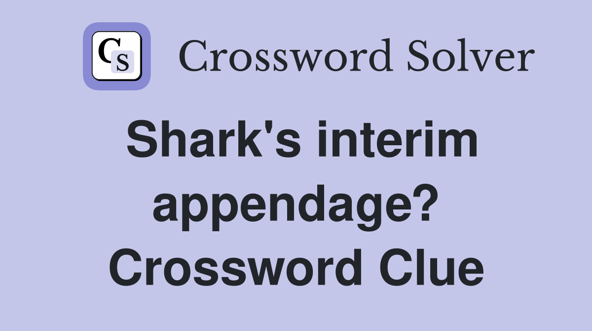 Shark's interim appendage? Crossword Clue