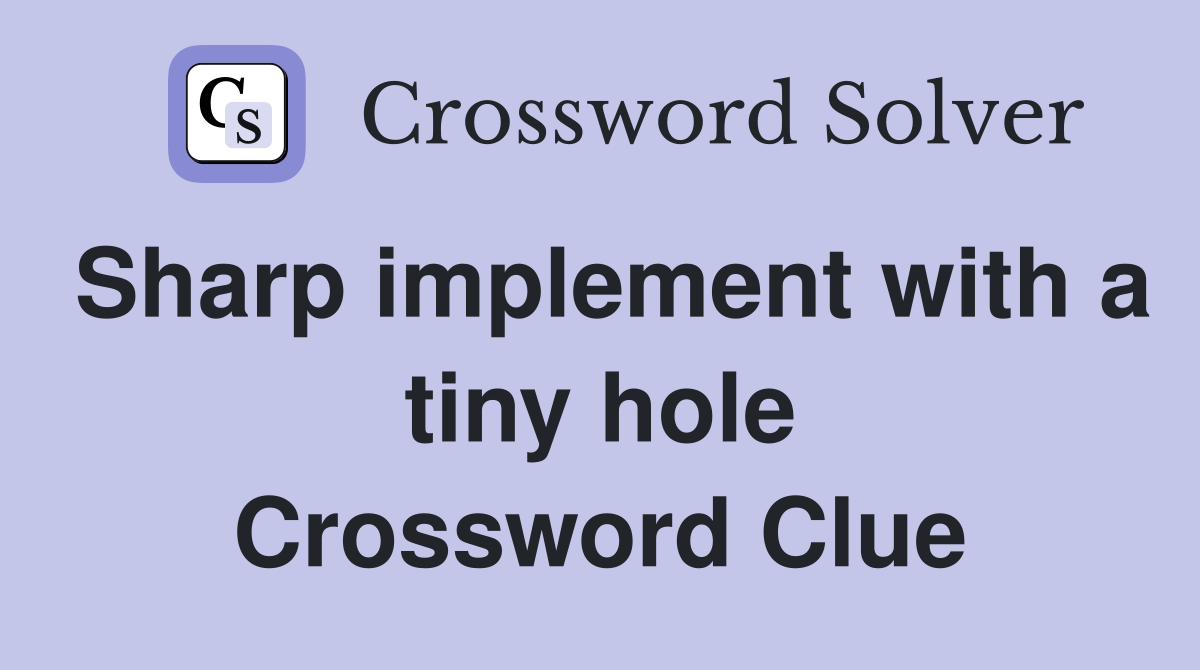 Sharp implement with a tiny hole Crossword Clue