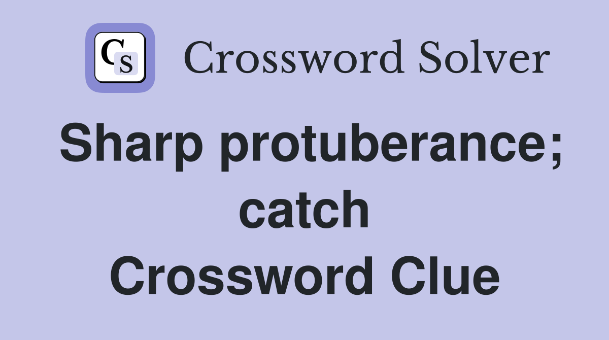Sharp protuberance; catch Crossword Clue
