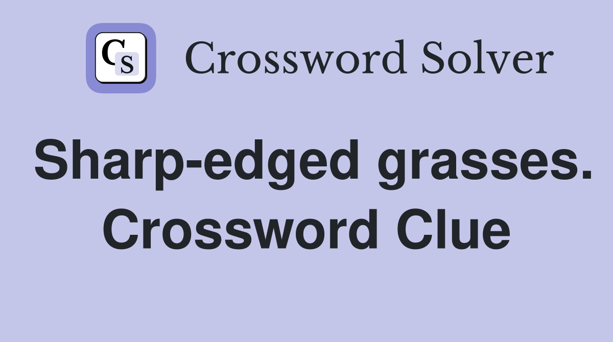 Sharp-edged grasses. Crossword Clue